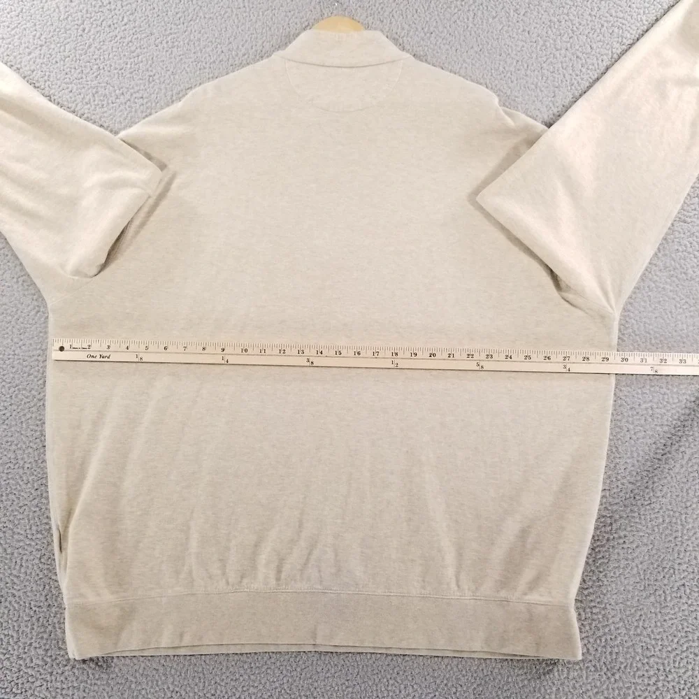 Polo Ralph Lauren Sweater Mens 3XB 1/4 Zip Pullover Sweatshirt Midweight Oatmeal